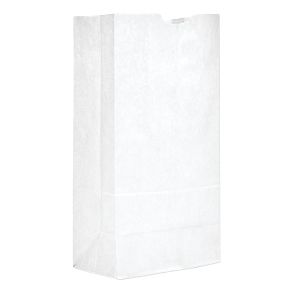General Paper Bags, 40 lbs Cap., No 20, 8.25"w x 5.94"d x 16.13"h, White, PK500 51040 - main